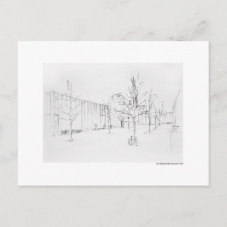 Postkarte Zeichnung Bleistift Hannover Landschaft Briefkaart