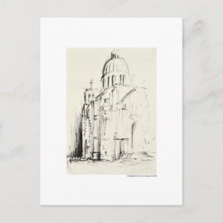 Postkarte Zeichnung Bleistift Hannover Landschaft Briefkaart