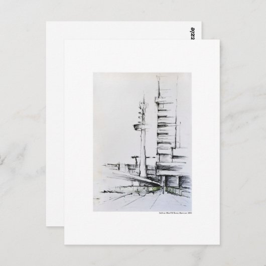 Postkarte Zeichnung Bleistift Hannover Landschaft Briefkaart (Voorkant / Achterkant)