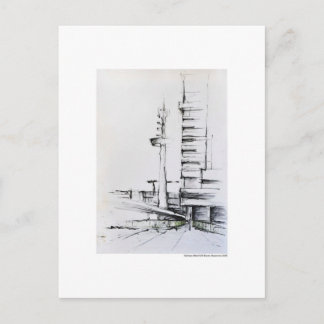 Postkarte Zeichnung Bleistift Hannover Landschaft Briefkaart