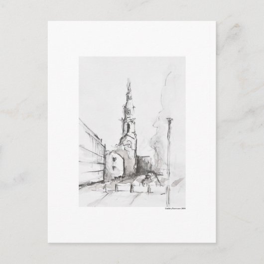 Postkarte Zeichnung Bleistift Hannover Landschaft Briefkaart (Voorkant)