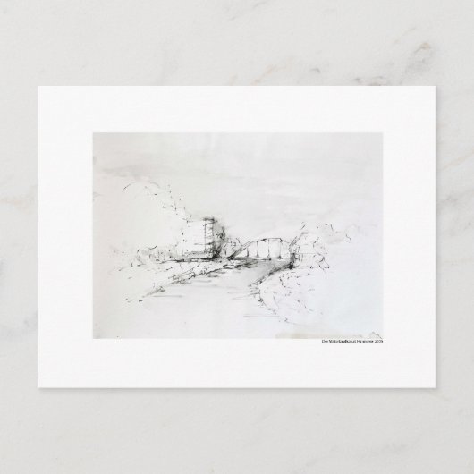 Postkarte Zeichnung Bleistift Hannover Landschaft Briefkaart (Voorkant)