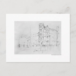 Postkarte Zeichnung Bleistift Hannover Landschaft Briefkaart