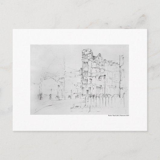 Postkarte Zeichnung Bleistift Hannover Landschaft Briefkaart (Voorkant)