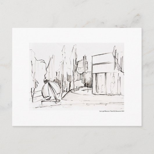 Postkarte Zeichnung Bleistift Hannover Landschaft Briefkaart (Voorkant)