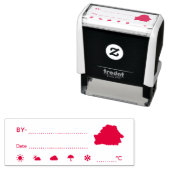 Postkruising-ID DOOR Wit-Rusland Weatherdatum Zelfinktende Stempel (In situ)