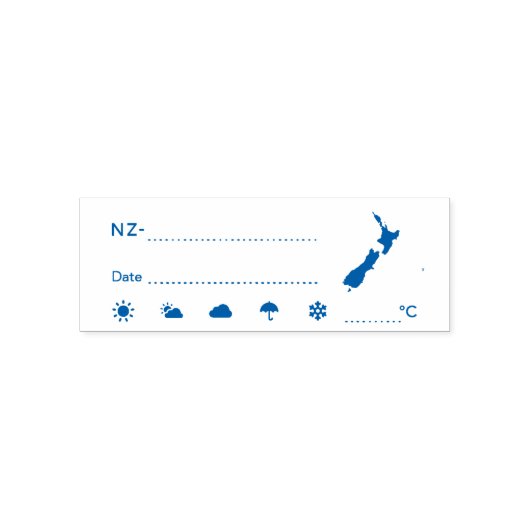 Postkruising ID NZ Nieuw-Zeeland Weatherdatum Zelfinktende Stempel (Design)
