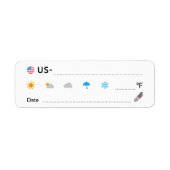 Postkruising-ID US America Weather Date ラ ル Etiket (Voorkant)