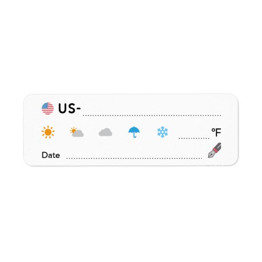 Postkruising-ID US America Weather Date ラ ル Etiket (Voorkant)