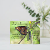 Postkruising: Monarch Butterfly & Caterpijler Briefkaart (Staand voorkant)