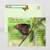 Postkruising: Monarch Butterfly & Caterpijler Briefkaart (Voorkant / Achterkant)