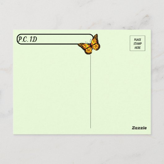 Postkruising: Monarch Butterfly & Caterpijler Briefkaart (Achterkant)