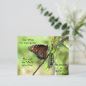 Postkruising Queen Butterfly & Monarch met ID Box Briefkaart (Staand voorkant)
