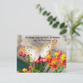 Postkruising - White Peacock Butterfly Quote Briefkaart (Staand voorkant)