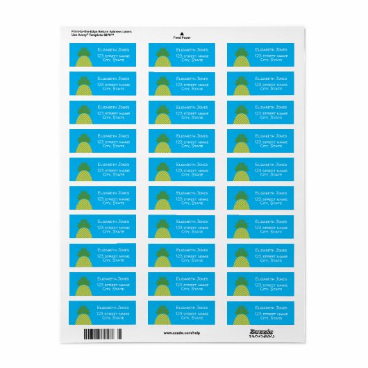 Postlabel anananas etiket (Full Sheet)