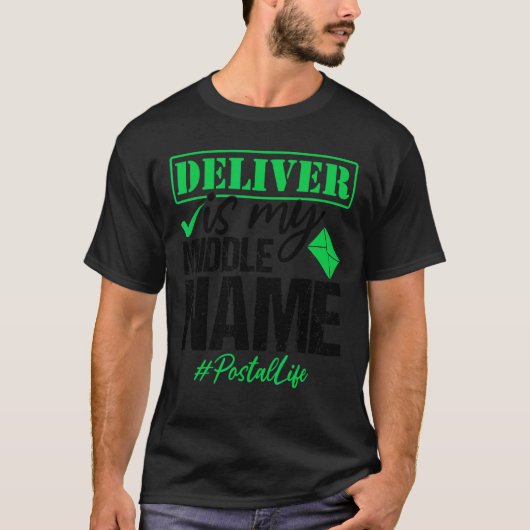 Postleven Postbeambte Postbode Levering Q T-shirt (Voorkant)