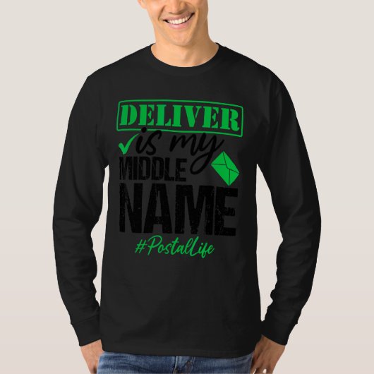 Postleven Postbeambte Postbode Levering Q T-shirt (Voorkant)