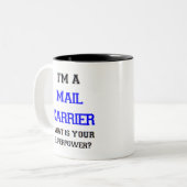 postmaatschappij tweekleurige koffiemok (Voorkant links)