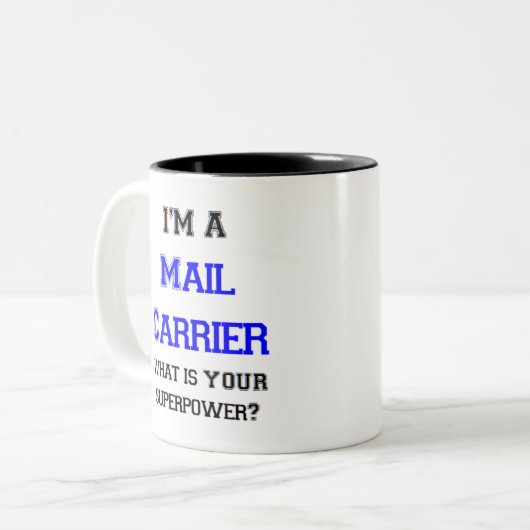 postmaatschappij tweekleurige koffiemok (Voorkant links)