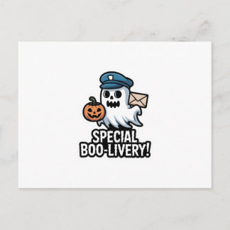 Postman Boo – Spooky Cute Halloween Ghost Delivery Feestdagenkaart