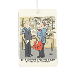 Postman heeft een ronde nabij de Golfcursus Luchtverfrisser