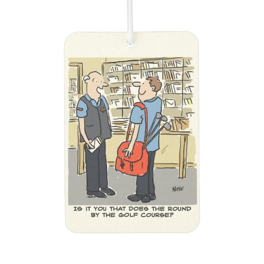 Postman heeft een ronde nabij de Golfcursus Luchtverfrisser (Voorkant)