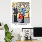 Postman heeft een ronde nabij een Golfcursus Poster (Thuiskantoor)