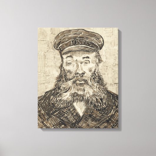 Postman Joseph Roulin (Sepia Sketch) (van Gogh) Canvas Afdruk (Voorkant)