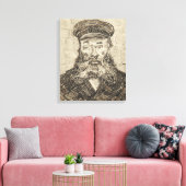 Postman Joseph Roulin (Sepia Sketch) (van Gogh) Canvas Afdruk (Insitu (Woonkamer))