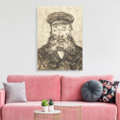 Postman Joseph Roulin (Sepia Sketch) (van Gogh) Canvas Afdruk (Insitu (Woonkamer))