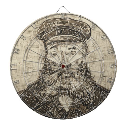 Postman Joseph Roulin (Sepia Sketch) (van Gogh) Dartbord (Voorkant)