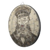 Postman Joseph Roulin (Sepia Sketch) (van Gogh) Dartbord (Voorkant Rechts)