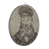 Postman Joseph Roulin (Sepia Sketch) (van Gogh) Dartbord (Voorkant Links)