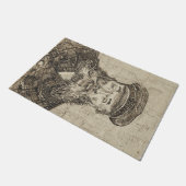 Postman Joseph Roulin (Sepia Sketch) (van Gogh) Deurmat (Schuin)