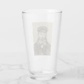 Postman Joseph Roulin (Sepia Sketch) (van Gogh) Glas (Achterkant)