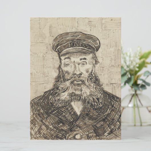 Postman Joseph Roulin (Sepia Sketch) (van Gogh) Kaart (Staand voorkant)