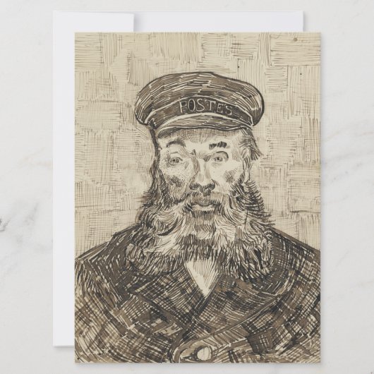 Postman Joseph Roulin (Sepia Sketch) (van Gogh) Kaart (Voorkant)