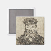 Postman Joseph Roulin (Sepia Sketch) (van Gogh) Magneet (Voorkant / Achterkant)