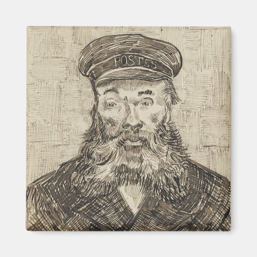 Postman Joseph Roulin (Sepia Sketch) (van Gogh) Magneet (Voorkant)