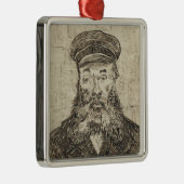 Postman Joseph Roulin (Sepia Sketch) (van Gogh) Metalen Ornament (Rechts)