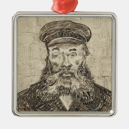 Postman Joseph Roulin (Sepia Sketch) (van Gogh) Metalen Ornament (Voorkant)