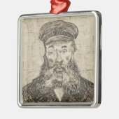 Postman Joseph Roulin (Sepia Sketch) (van Gogh) Metalen Ornament (Links)