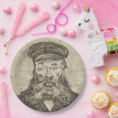 Postman Joseph Roulin (Sepia Sketch) (van Gogh) Papieren Bordje (Feest)