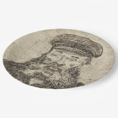 Postman Joseph Roulin (Sepia Sketch) (van Gogh) Papieren Bordje (Gekanteld)