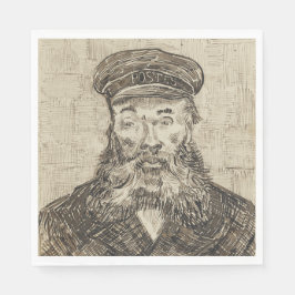 Postman Joseph Roulin (Sepia Sketch) (van Gogh) Servet
