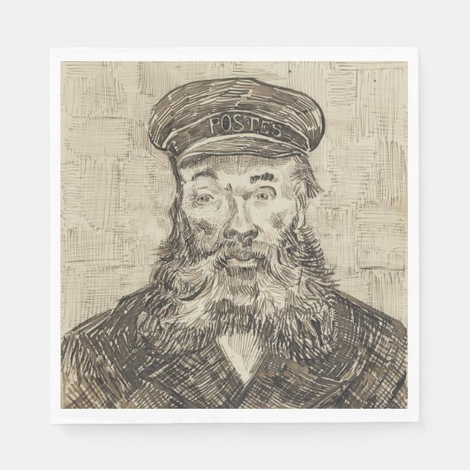 Postman Joseph Roulin (Sepia Sketch) (van Gogh) Servet (Voorkant)