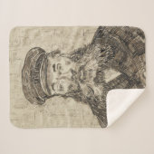 Postman Joseph Roulin (Sepia Sketch) (van Gogh) Sherpa Deken (Voorkant (horizontaal))