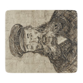 Postman Joseph Roulin (Sepia Sketch) (van Gogh) Snijplank