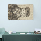 Postman Joseph Roulin (Sepia Sketch) (van Gogh) Spandoek (Beurs)