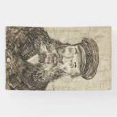 Postman Joseph Roulin (Sepia Sketch) (van Gogh) Spandoek (Horizontaal)